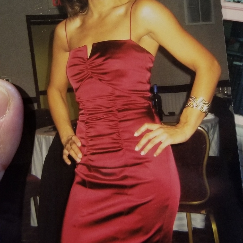 Nicole Miller satin dress in burgundy size 2